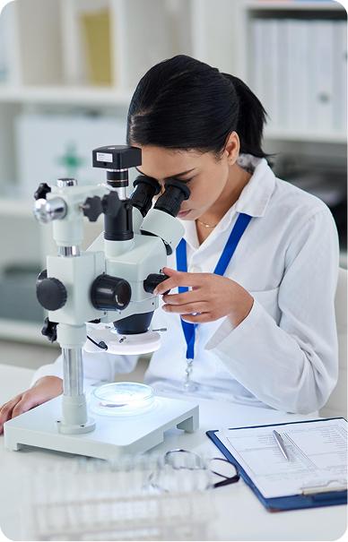 Scientist validating TrueHive honey quality in laboratory